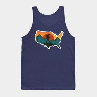 Camping walking outdoor living USA Tank Top